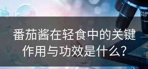 番茄酱在轻食中的关键作用与功效是什么？